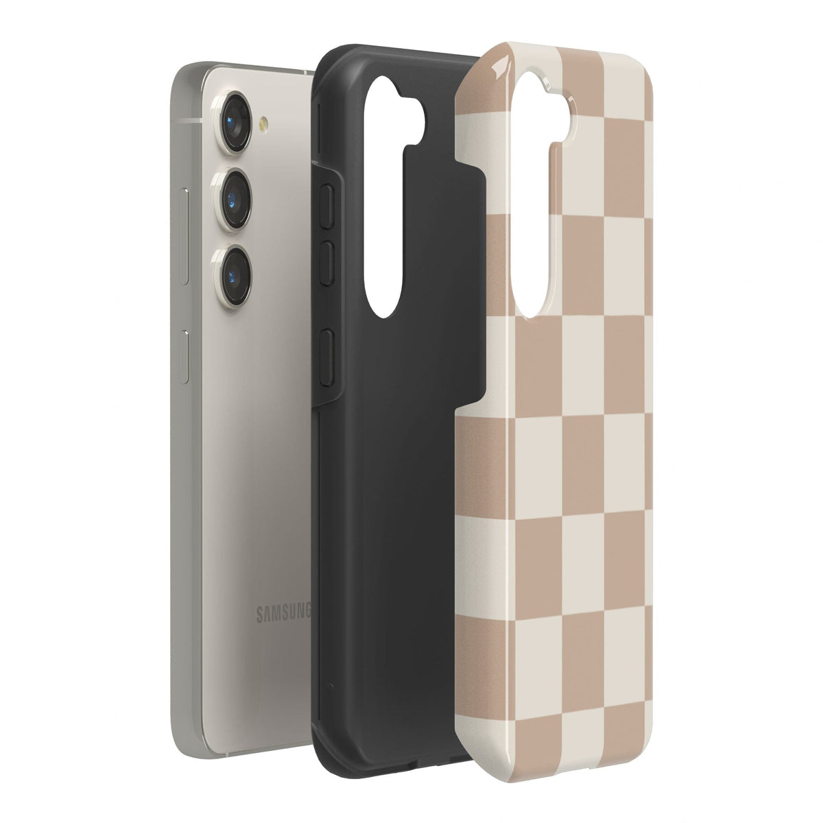  Casely Phone Case for iPhone 13 Pro Max, Fit Check, Neutral Checkerboard  Checkered, Compatible with MagSafe