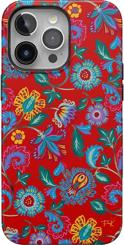 Painted Flowers | Frida Kahlo Floral Case iPhone Case get.casely Bold + MagSafe® iPhone 15 Pro Max 