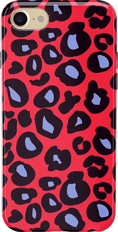 Into the Wild | Red & Blue Leopard Print Case iPhone Case get.casely Classic iPhone 6/7/8 