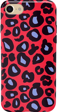 Into the Wild | Red & Blue Leopard Print Case iPhone Case get.casely Classic iPhone 6/7/8 