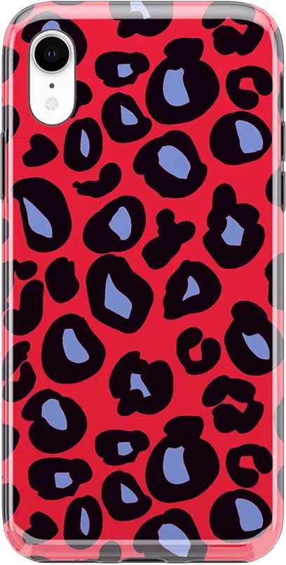 Into the Wild | Red & Blue Leopard Print Case iPhone Case get.casely Classic iPhone XR 