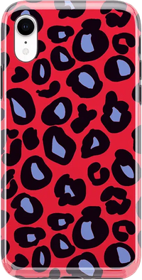 Into the Wild | Red & Blue Leopard Print Case iPhone Case get.casely Classic iPhone XR 