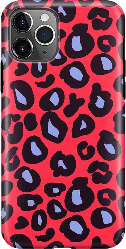 Into the Wild | Red & Blue Leopard Print Case iPhone Case get.casely Classic iPhone 11 Pro 