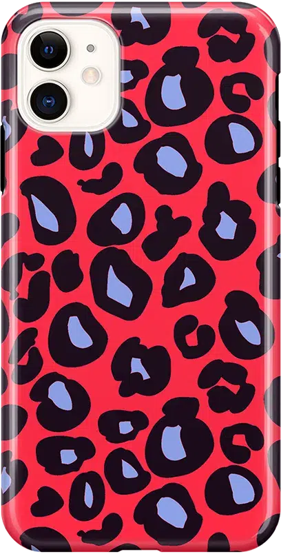 Into the Wild | Red & Blue Leopard Print Case iPhone Case get.casely Classic iPhone 11 