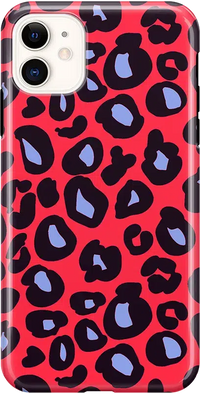 Into the Wild | Red & Blue Leopard Print Case iPhone Case get.casely Classic iPhone 11 