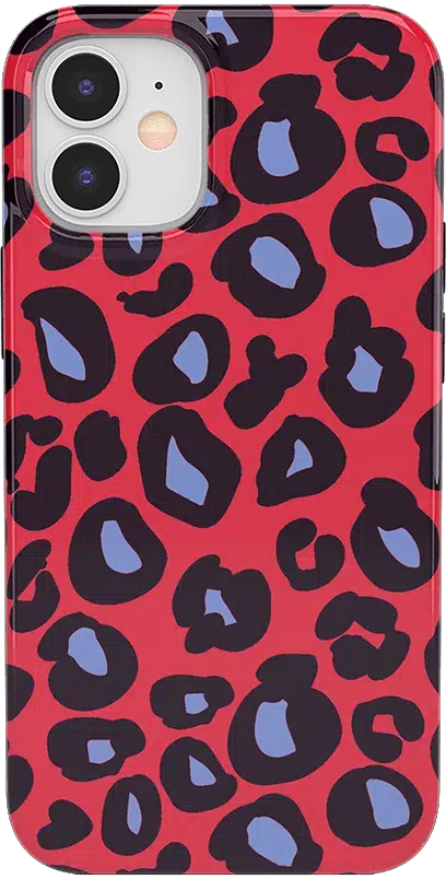 Into the Wild | Red & Blue Leopard Print Case iPhone Case get.casely Classic iPhone 12 Mini 