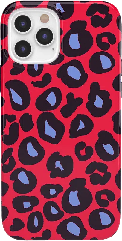 Into the Wild | Red & Blue Leopard Print Case iPhone Case get.casely Classic iPhone 12 Pro Max 