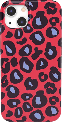 Into the Wild | Red & Blue Leopard Print Case iPhone Case get.casely Classic + MagSafe® iPhone 13 