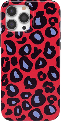 Into the Wild | Red & Blue Leopard Print Case iPhone Case get.casely Classic + MagSafe® iPhone 13 Pro 