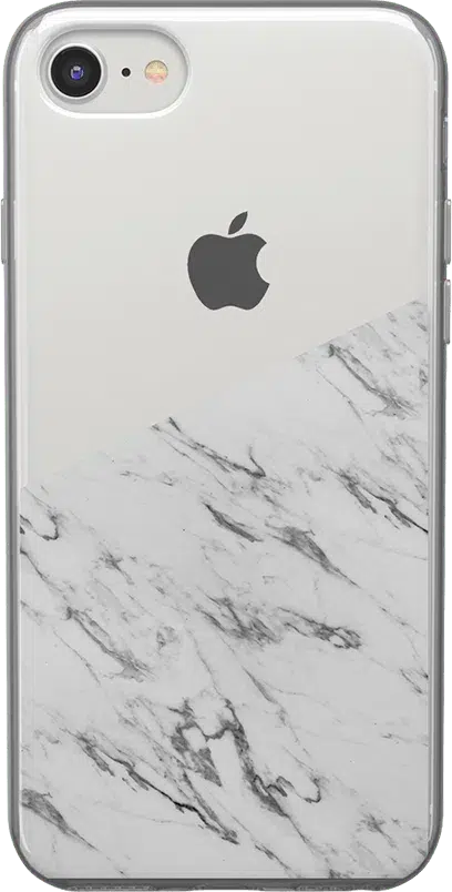 Let's Split | Half White Clear Marble Case iPhone Case get.casely 