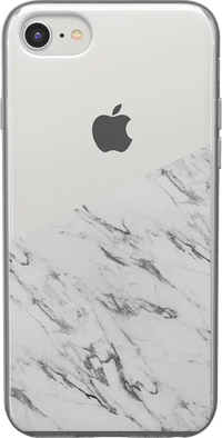 Let's Split | Half White Clear Marble Case iPhone Case get.casely 