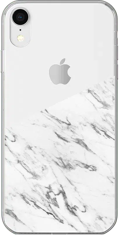 Let's Split | Half White Clear Marble Case iPhone Case get.casely Classic iPhone XR 