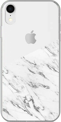 Let's Split | Half White Clear Marble Case iPhone Case get.casely Classic iPhone XR 