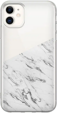 Let's Split | Half White Clear Marble Case iPhone Case get.casely Classic iPhone 11 