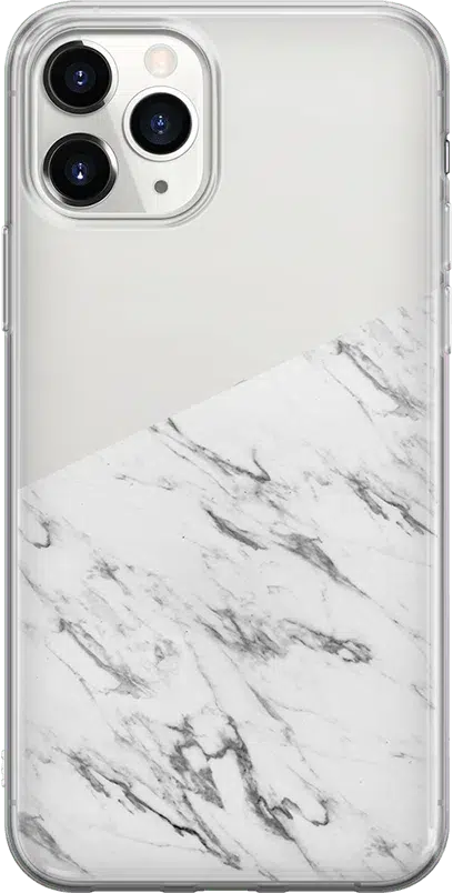 Let's Split | Half White Clear Marble Case iPhone Case get.casely Classic iPhone 11 Pro Max 