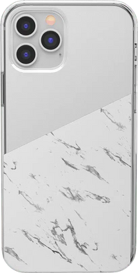 Let's Split | Half White Clear Marble Case iPhone Case get.casely Classic iPhone 12 Pro 