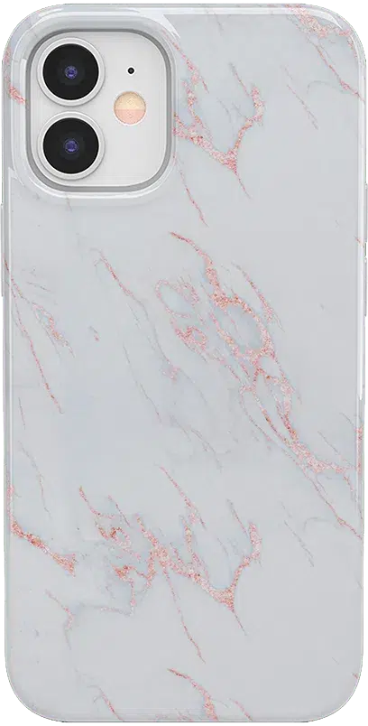 Subtle Blush | White and Pink Marble Case iPhone Case get.casely Classic iPhone 12 Mini 