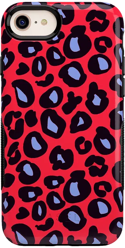 Into the Wild | Red & Blue Leopard Print Case iPhone Case get.casely Bold iPhone 6/7/8 