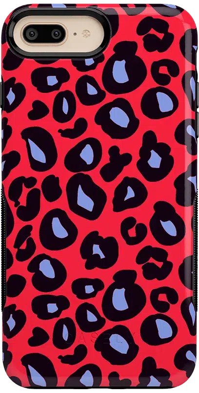 Into the Wild | Red & Blue Leopard Print Case iPhone Case get.casely Bold iPhone 6/7/8 Plus 