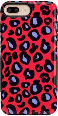 Into the Wild | Red & Blue Leopard Print Case iPhone Case get.casely Bold iPhone 6/7/8 Plus 