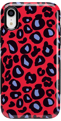 Into the Wild | Red & Blue Leopard Print Case iPhone Case get.casely Bold iPhone XR 