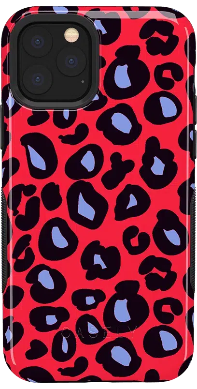 Into the Wild | Red & Blue Leopard Print Case iPhone Case get.casely Bold iPhone 11 Pro Max 