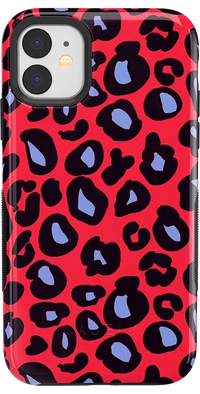 Into the Wild | Red & Blue Leopard Print Case iPhone Case get.casely Bold iPhone 11 