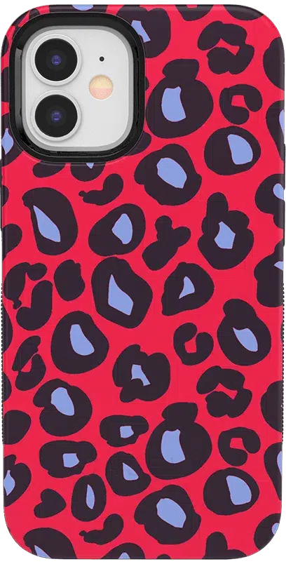 Into the Wild | Red & Blue Leopard Print Case iPhone Case get.casely Bold iPhone 12 Mini 