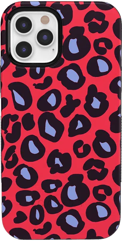 Into the Wild | Red & Blue Leopard Print Case iPhone Case get.casely Bold iPhone 12 Pro Max 