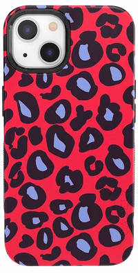 Into the Wild | Red & Blue Leopard Print Case iPhone Case get.casely Bold + MagSafe® iPhone 13 