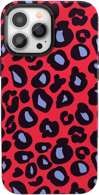 Into the Wild | Red & Blue Leopard Print Case iPhone Case get.casely Bold + MagSafe® iPhone 13 Pro 