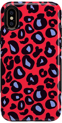 Into the Wild | Red & Blue Leopard Print Case iPhone Case get.casely Bold iPhone XS Max 