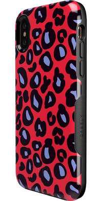 Into the Wild | Red & Blue Leopard Print Case iPhone Case get.casely 