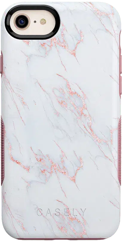 Subtle Blush | White and Pink Marble Case iPhone Case get.casely Bold iPhone 6/7/8 