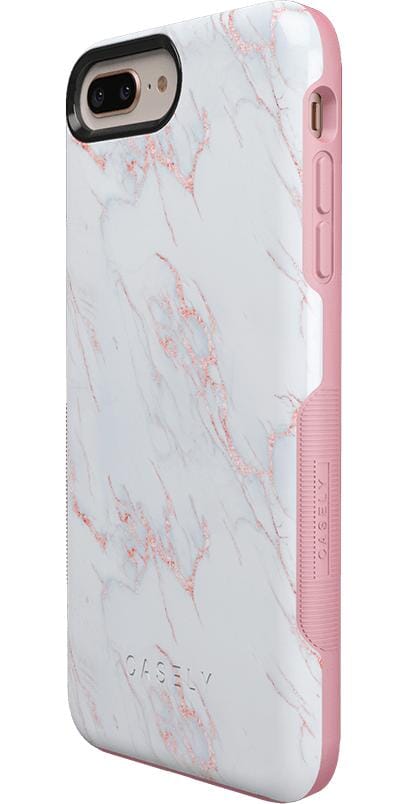 Subtle Blush | White and Pink Marble Case iPhone Case get.casely 