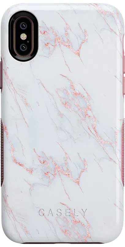 Subtle Blush | White and Pink Marble Case iPhone Case get.casely Bold iPhone XS Max 