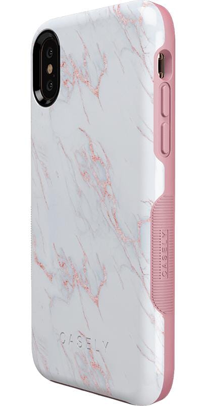 Subtle Blush | White and Pink Marble Case iPhone Case get.casely 