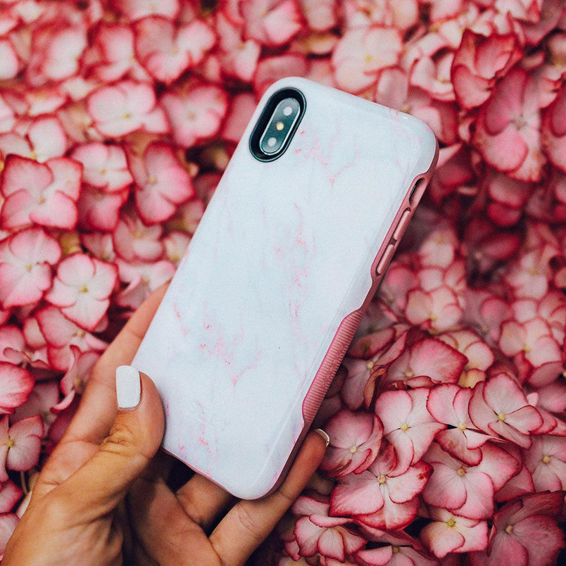 Subtle Blush | White and Pink Marble Case iPhone Case get.casely 