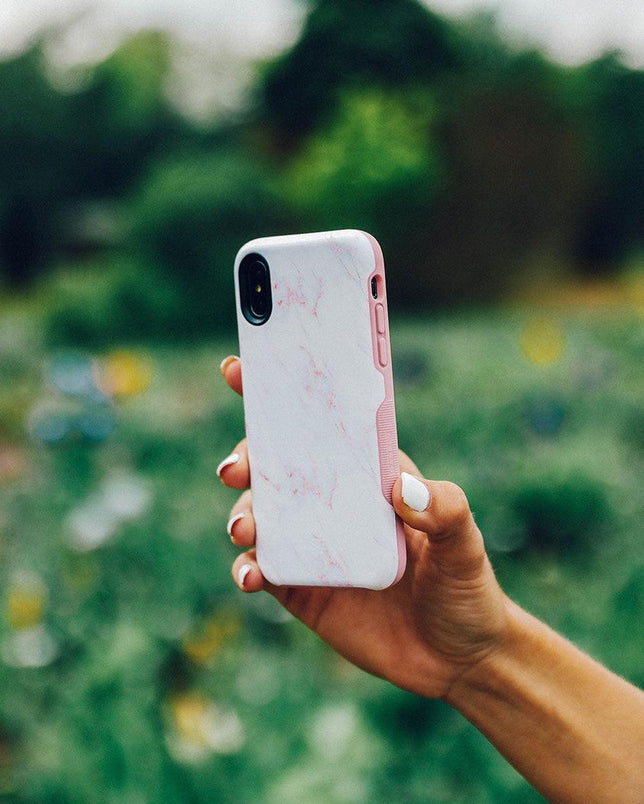 Subtle Blush | White and Pink Marble Case iPhone Case get.casely 