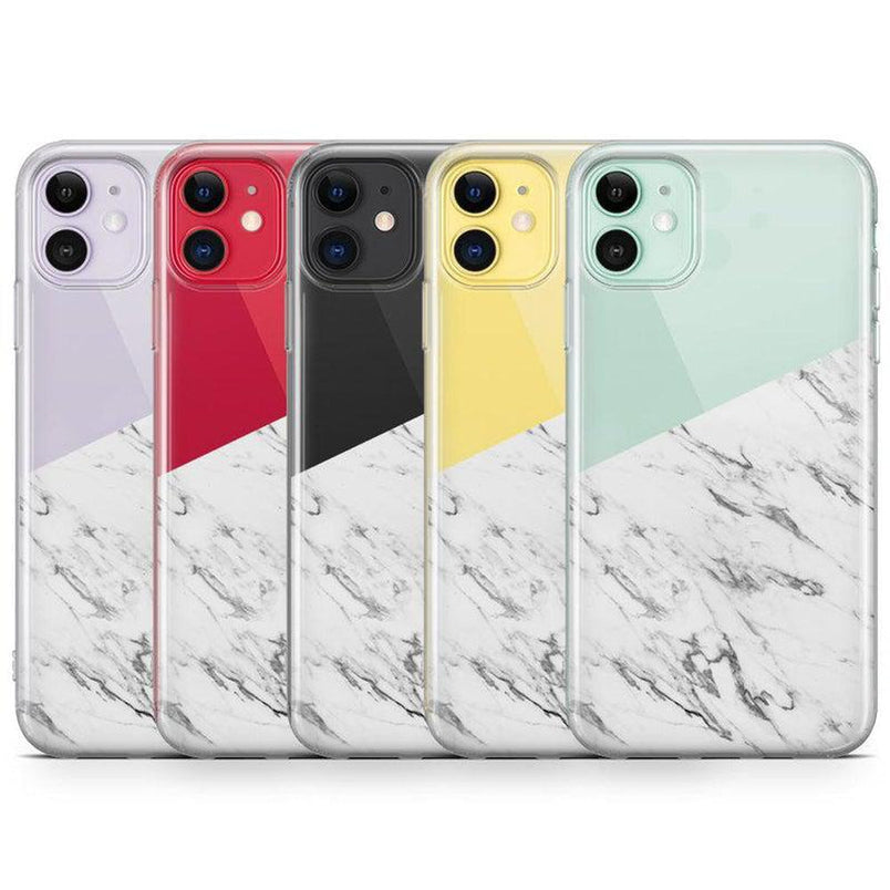 Let's Split | Half White Clear Marble Case iPhone Case get.casely 