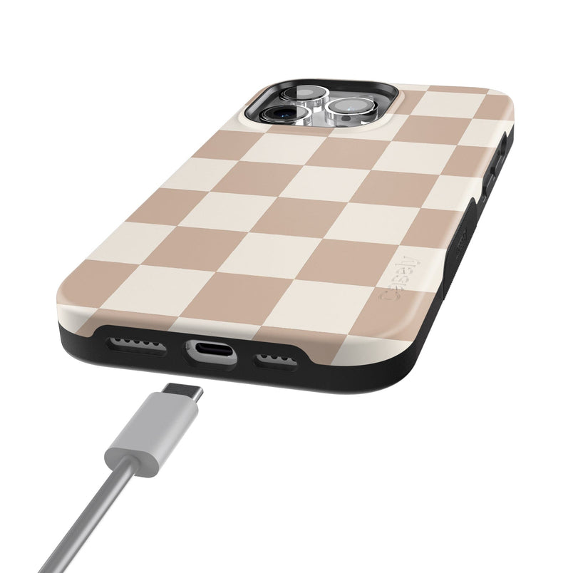 Fit Check | Neutral Checkerboard Case iPhone Case get.casely 