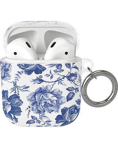 Rose to Fame | Blue & White Rose Floral AirPods Case AirPods Case get.casely AirPods Case 