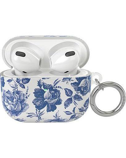 Rose to Fame | Blue & White Rose Floral AirPods Case AirPods Case get.casely AirPods 3 Case 