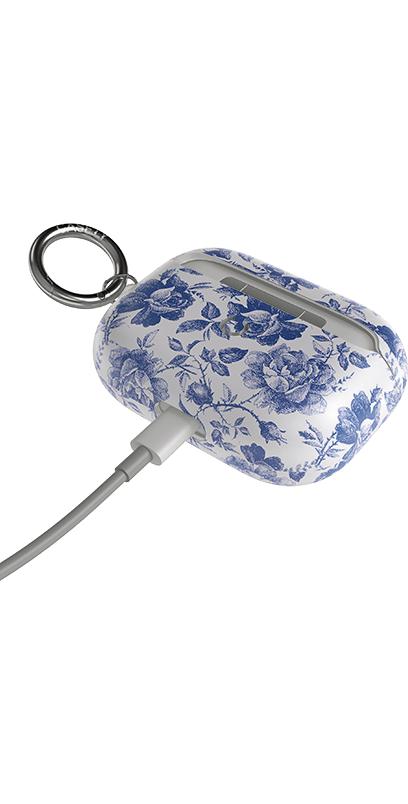 Rose to Fame | Blue & White Rose Floral AirPods Case AirPods Case get.casely 