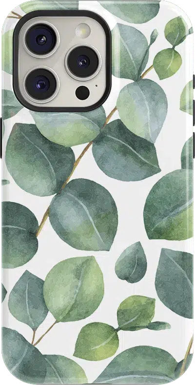 Leaf Me Alone | Green Floral Print Case iPhone Case get.casely Essential + MagSafe® iPhone 15 Pro 