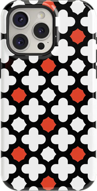 Red Lattice Tile | High Contrast Design Case Phone Case Casetry Essential + MagSafe® iPhone 15 Pro 