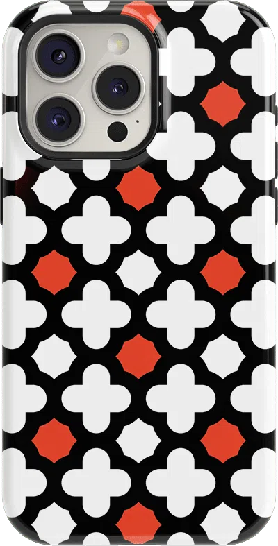 Red Lattice Tile | High Contrast Design Case Phone Case Casetry Essential + MagSafe® iPhone 15 Pro Max 