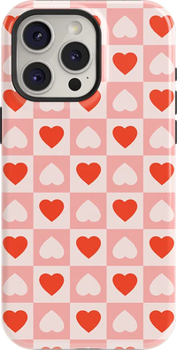 King of My Heart | Checkered Hearts Case Phone Case Casetry Essential + MagSafe® iPhone 15 Pro Max 