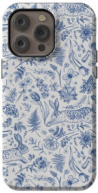 Hop & Bloom | Bunny Toile Case Phone Case Casetry Essential + MagSafe® iPhone 14 Pro Max 