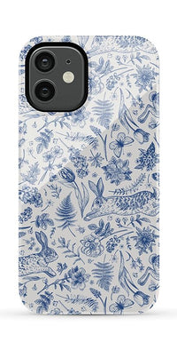 Hop & Bloom | Bunny Toile Case Phone Case Casetry Essential + MagSafe® iPhone 12 Mini 
